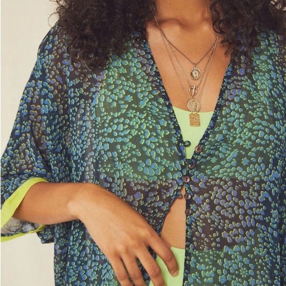 FREE PEOPLE SLEEPIN IN PRINTED SLEEP SHIRT XS NWT - Picture 3 of 6